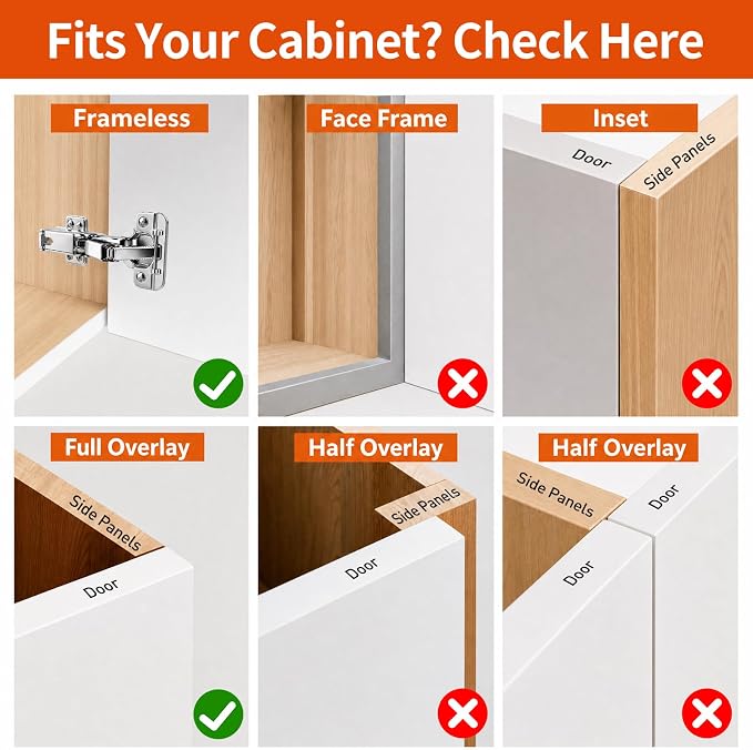 Complete Lazy Susan Hinge Kit, 2 Pair 175 & 135 Degree Hinge | 48mm Frameless - Image 4