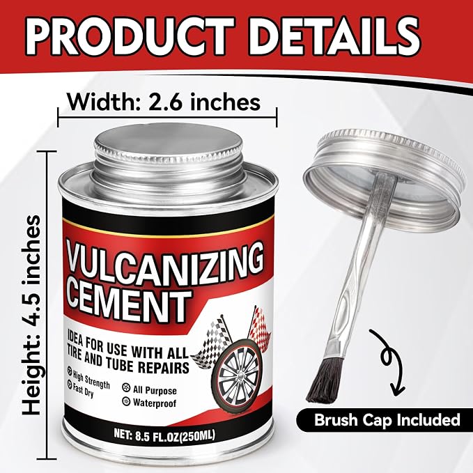 Chemical Vulcanizing Cement 8.5FL.Oz, Heavy Duty Rubber Cement Glue - Image 2