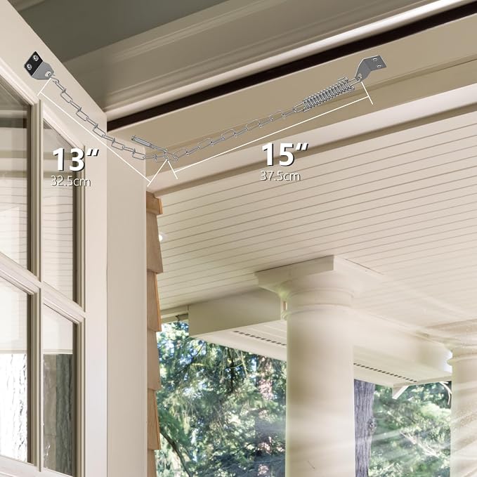 Storm Door Chain Screen Door Spring Closer 2 Pack Prevent Storm Damage Stop | - Image 2