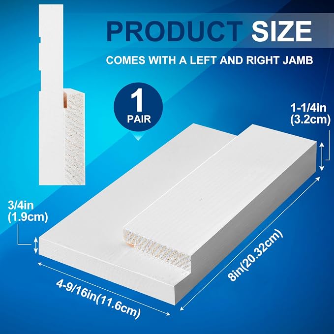 CroBlissful 1 Set 8 Inch L X 4-9/16 Inch W X 1-1/4 T Exterior Door Jamb Repair - Image 2