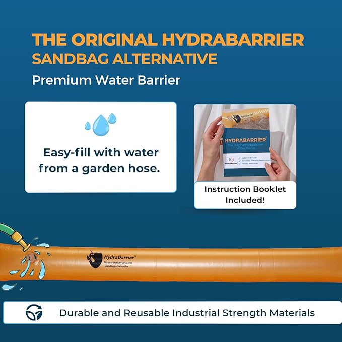 The Original HydraBarrier Standard Flood Barrier – 6 ft Long x 4 in High – Light - Image 2