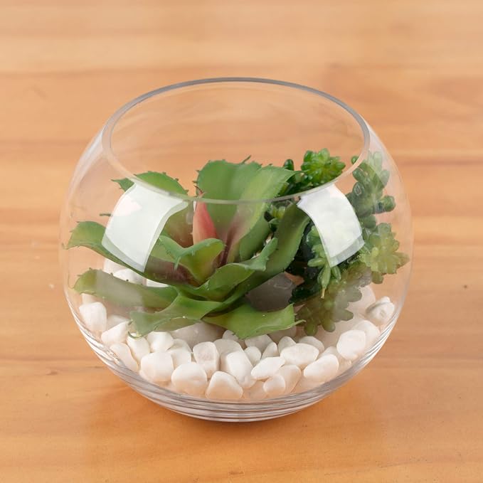 WGV Bowl Glass Vase, Diameter 8", Height 6.5", Open Width 3.75", 1 Piece - Image 6