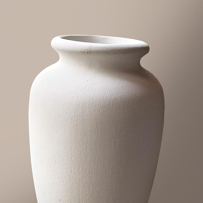 White Ceramic Vase-Boho Decorative Vase, Terracotta Tall Vases Decorative - Image 9