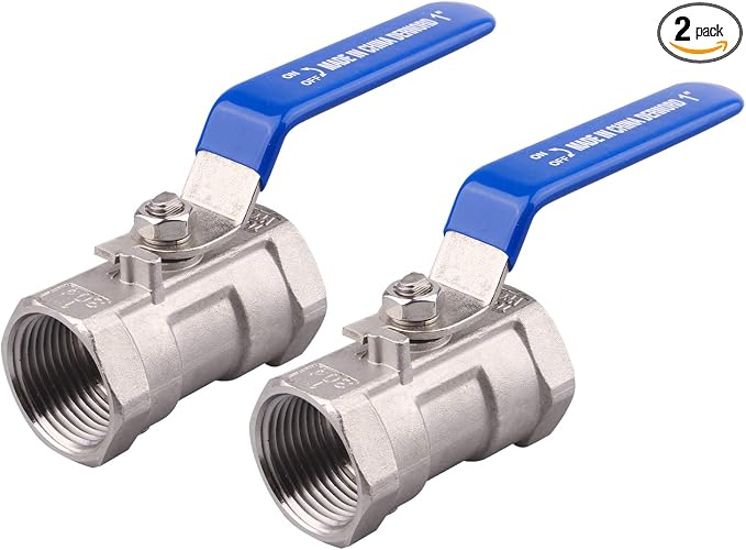DERNORD Stainless Steel Ball Valve 1PC Type 1 Inch NPT Standard Port by DERNORD