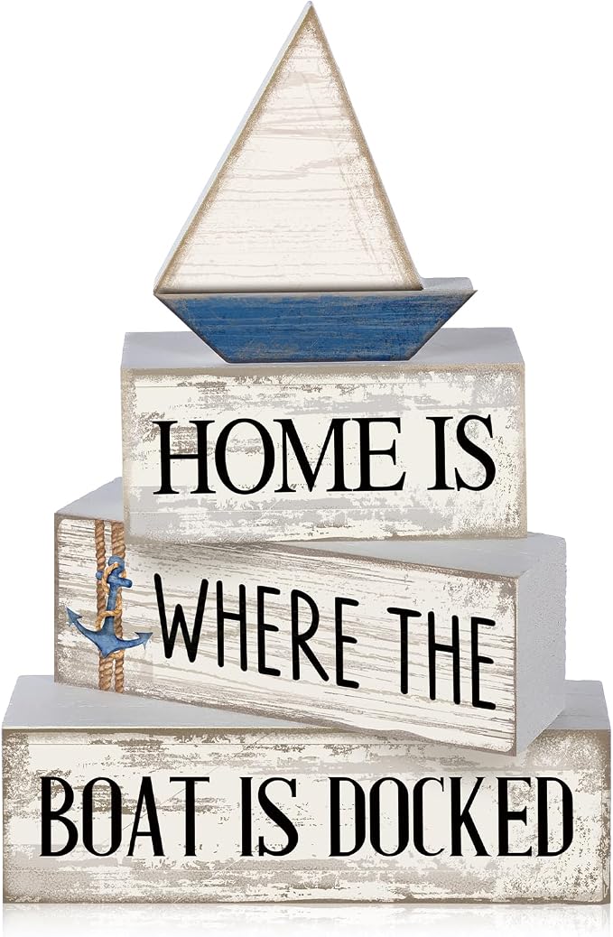 Conelist 4 Pcs Farmhouse Table Decoration Home Sweet Decor, Home Boat | This is by Conelist
