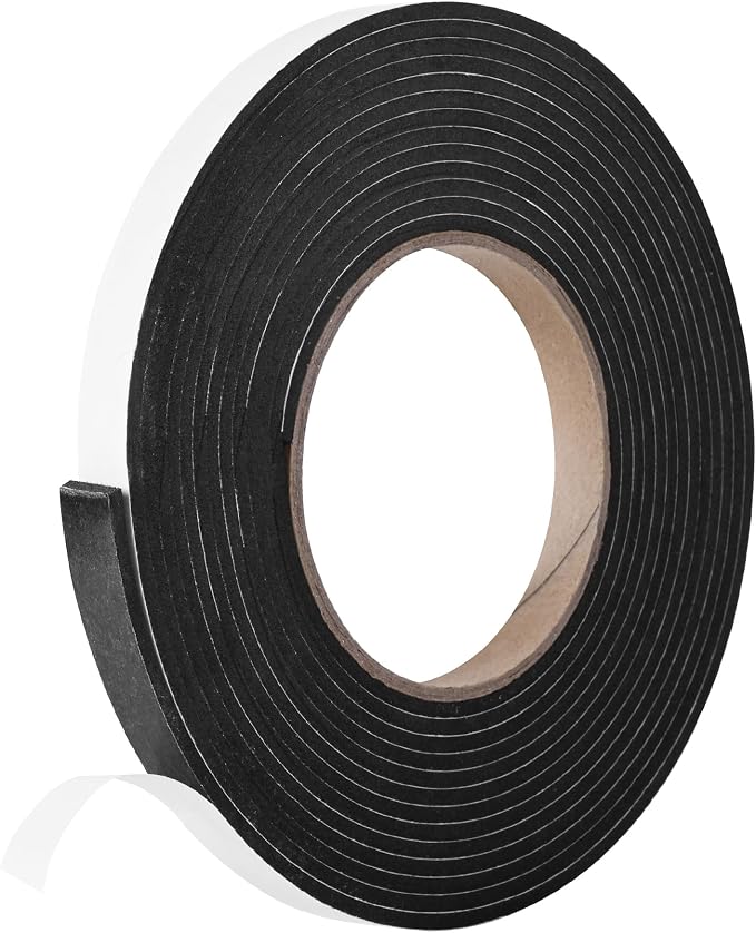 Kikerike Self Adhesive Foam Tape Weatherstrip 1/2In x 1/8In x 13Ft High Density by Kikerike