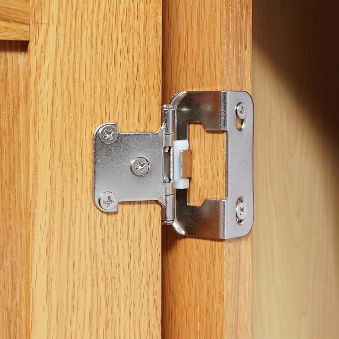60 Pack 1/2" Overlay Brushed Nickel Cabinet Hinges - Image 9