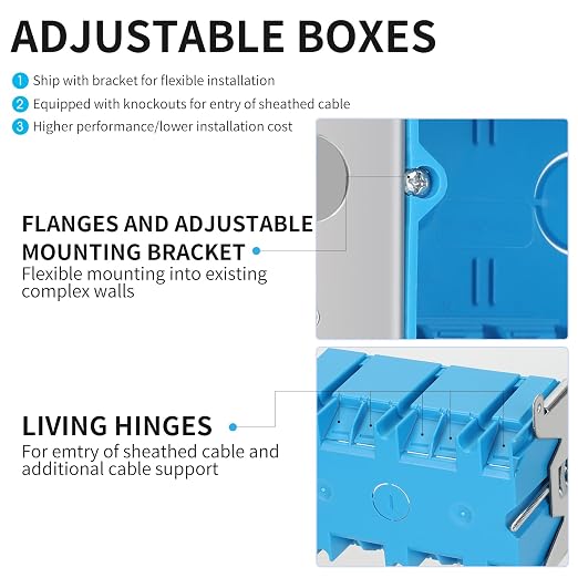 3 Gang Adjustable PVC Electrical Box, 49 cu. in., 1 Pack | PVC new construction - Image 5