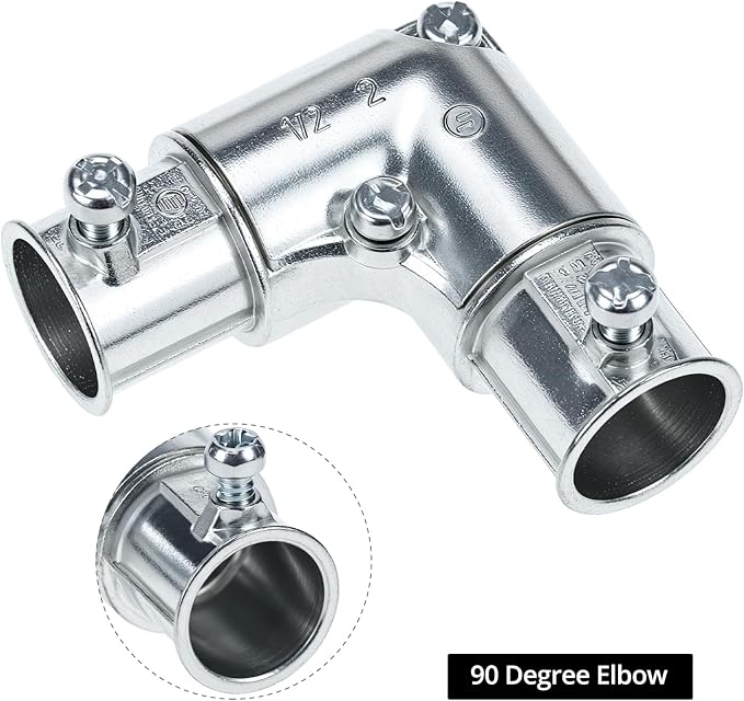 QWORK 1/2 Inch EMT Conduit Fittings Inside Corner Pull Elbow, 10 Pack 90 Degree - Image 3
