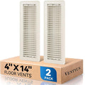 4" x 14" Floor Register Vent Covers 2-Pack, Cream White by VENTYUN