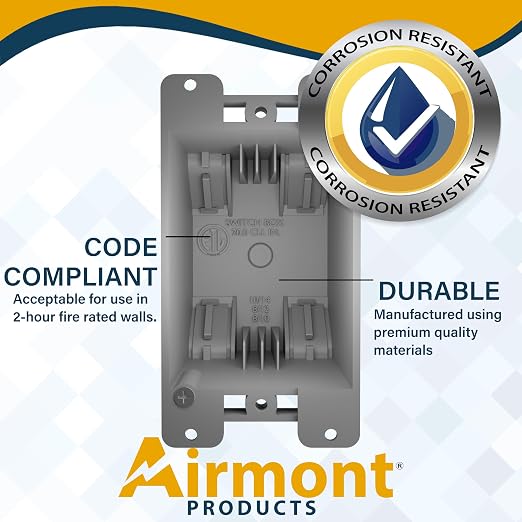 Airmont Products 20 Cu in Deep Old Work Electrical Box, 1-Gang Non-Metallic PVC - Image 7