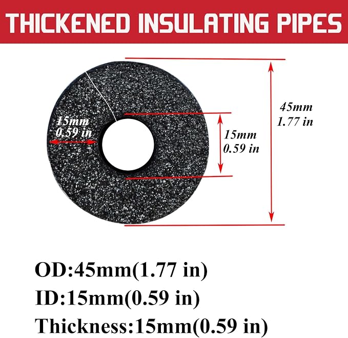12 Pack 1/2 inch Insulation Foam Tube 15 mm in Thickness Insulating Pipes - Image 2