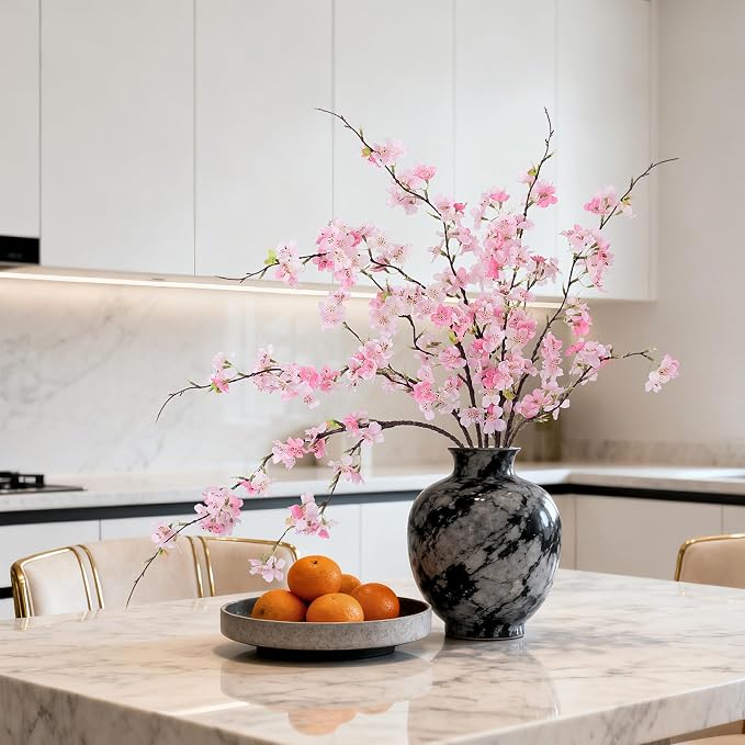 INXUGAO Artificial Cherry Blossom Branches Decor 6 PCS Fake Flowers Indoor | - Image 6