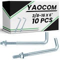 Yaocom 10 Pcs J Bolt Galvanized Anchor Bolts Galvanized Concrete Fastener by Yaocom