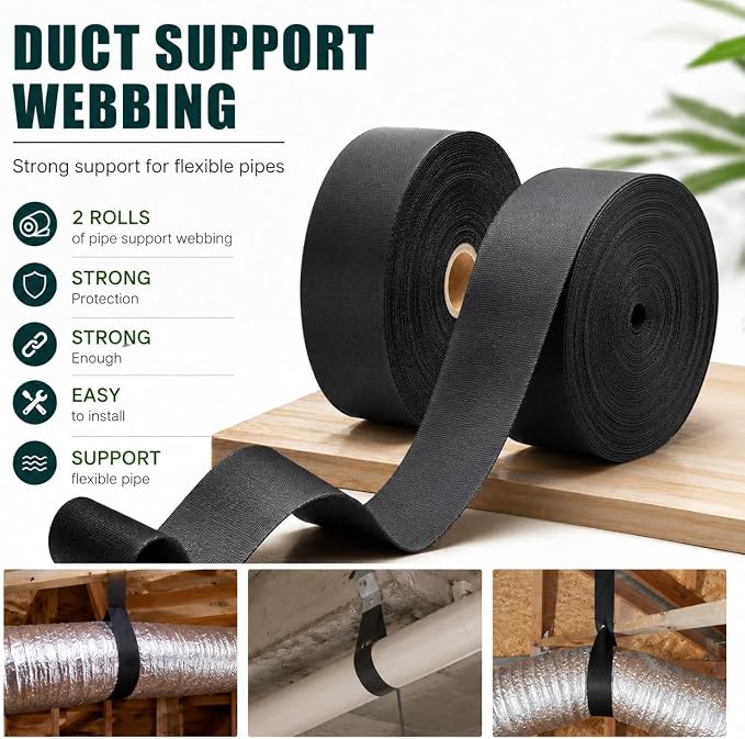 Heavy Duty Duct Strap, 1.95 in x 147 ft Nylon Webbing - Image 3