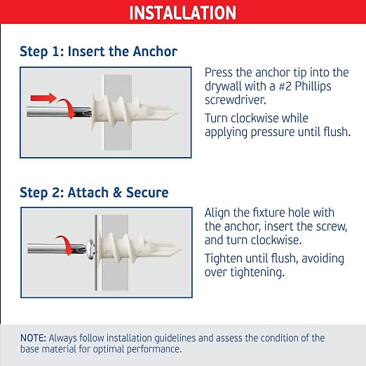 #8 Nylon Self-Drilling Drywall Anchors w/Screws – Premium Nylon 66 Hollow Wall - Image 4