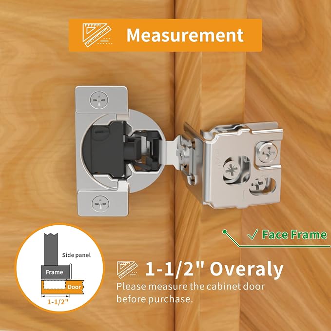 30 Pack 1-1/2" Overlay 4D Soft Close Concealed Hinges - Image 6