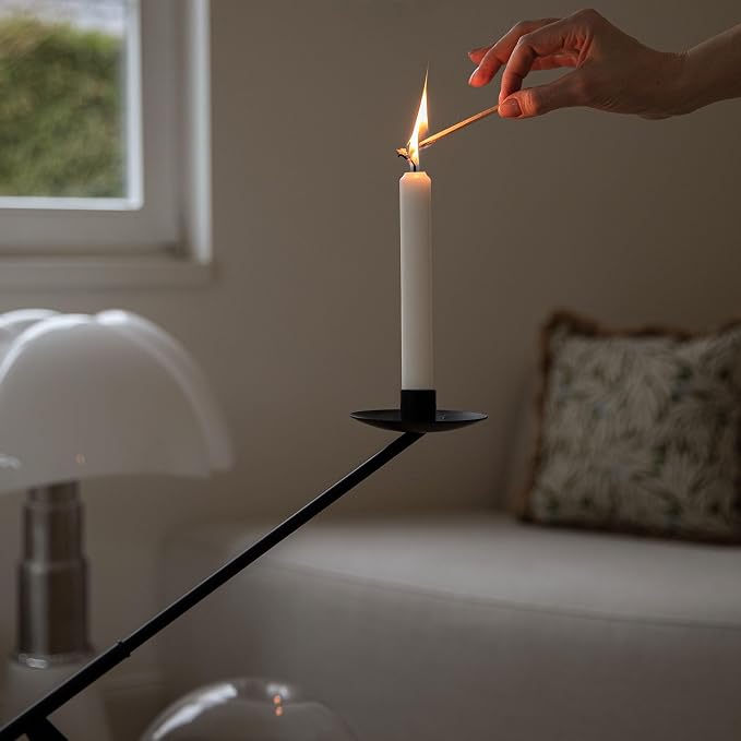 Black Metal Modern Candle Holder Candlestick Holders Decorative Candle Stand - Image 8