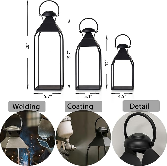 Decorative Metal Lanterns Indoor Outdoor, Candle Holder - Image 6