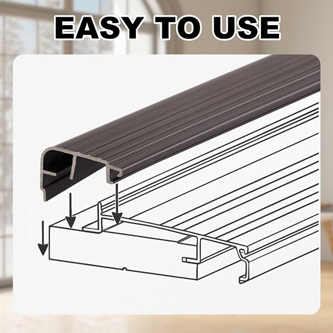 4 Pcs 36" L Fixed Vinyl Sill Threshold Cap 1-1/4 Inches High, Dark Brown | - Image 5