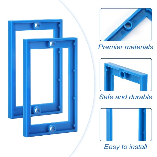 4PCS 1/4" Single Gang Box Extender, Outlet Box Extender, 8 Screws | Sturdy Blue - Image 3