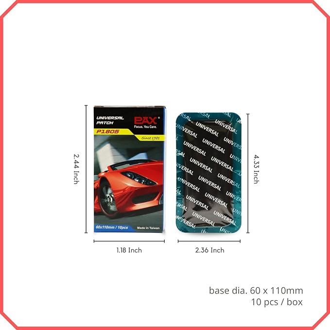 PAX 10 Pcs Heavy Duty Universal Patch, 60 x 110mm Large Rectangle Tire Repair - Image 2