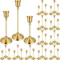 36PCS Brass Gold Taper Candle Holders Set, Vintage Metal Candlestick | Tall by Ovveroche
