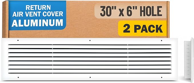Fits 30x6 Hole | Aluminum Return Air Grille by Handua | Vent Cover Grill by Handua
