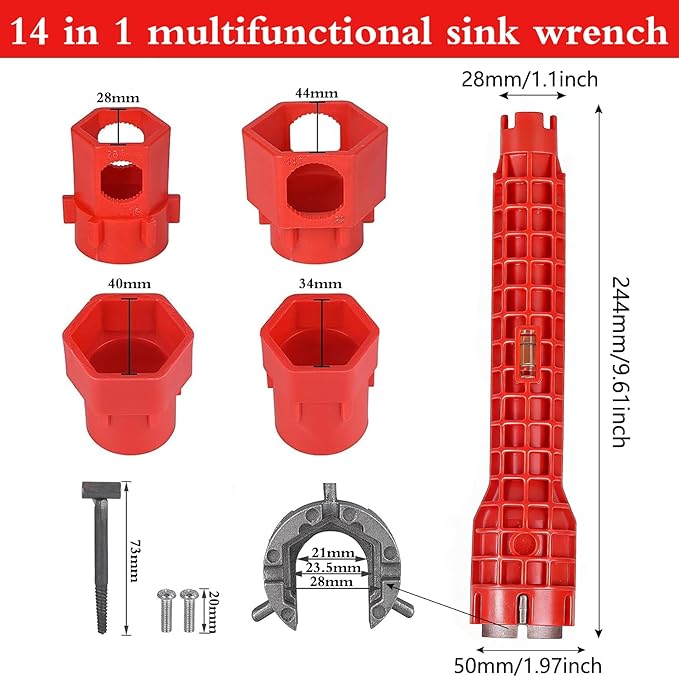 14-in-1 Multi-functional Wrench Faucet Sink Installer Tool, Plumbing Tool - Image 2