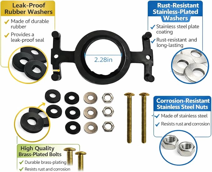 T & T Hardware Tank to Bowl Gasket Seal Kit Compatible - Image 2