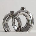 Set of 2 Silver Ceramic Vases for Home Decor Accents by Jonronboci