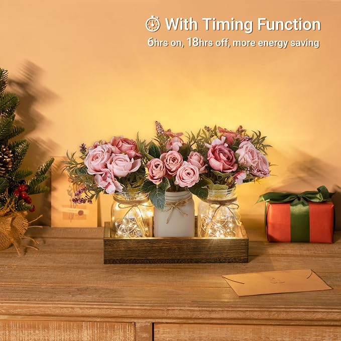 Mkono Mason Jar Lights Centerpieces - Image 2