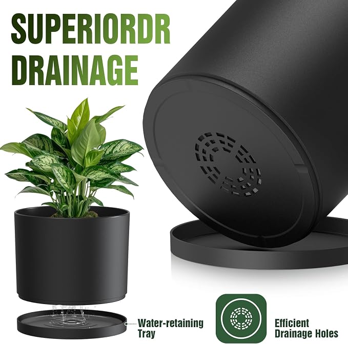 10/9/8 Inch Plant Pots 3 Pack, - Image 4