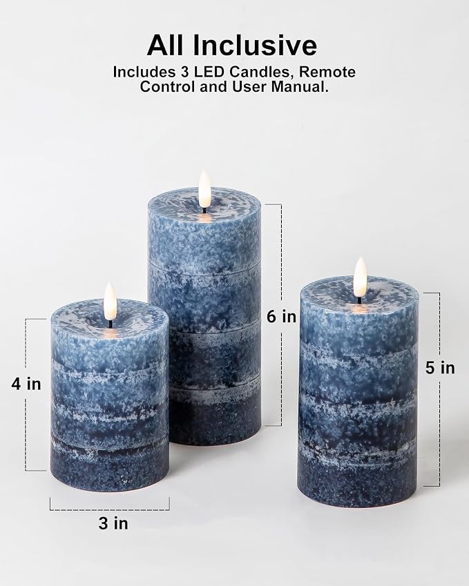 Stmarry Gradient Navy Blue Flameless Candles - Image 7