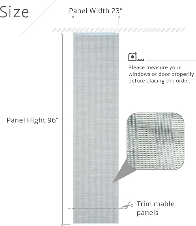 Replacement Fabric Panels for Sliding Glass Door, Fabric Only, Natural Woven - Image 4