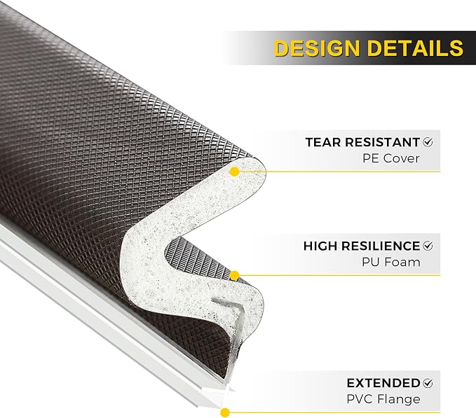 Ravinte Weather Stripping Door Seal, Q-Shaped Kerf Foam Strip, 50 FT, No - Image 9
