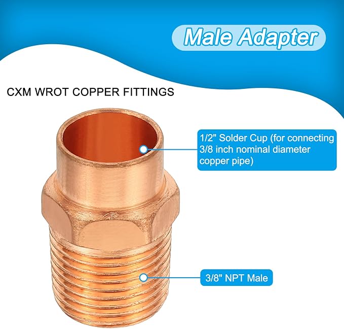 PATIKIL 3/8" Male Adapter Fitting - Image 3