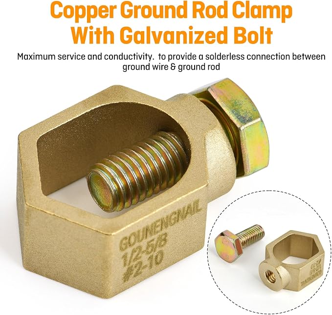 Copper Ground Rod Clamp - Image 2