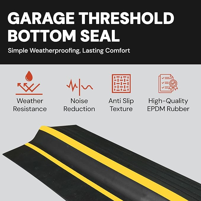 10Ft/3M Garage Threshold Seal Strip + 1pc 300ml Sealant Adhesive | Weatherproof - Image 8