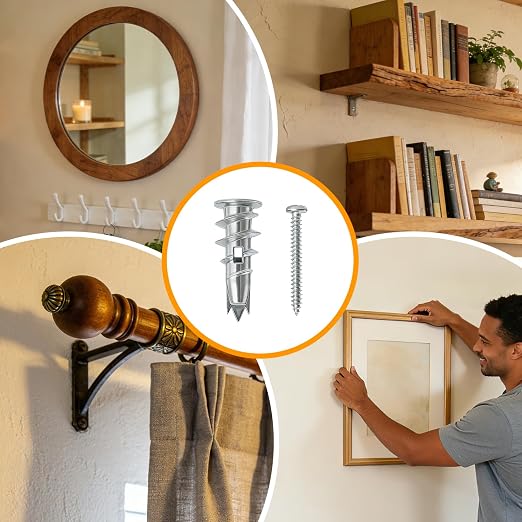 Heavy Duty Metal Drywall Anchors, Hollow Walls, Hanging Shelves, Wall Decor - Image 5