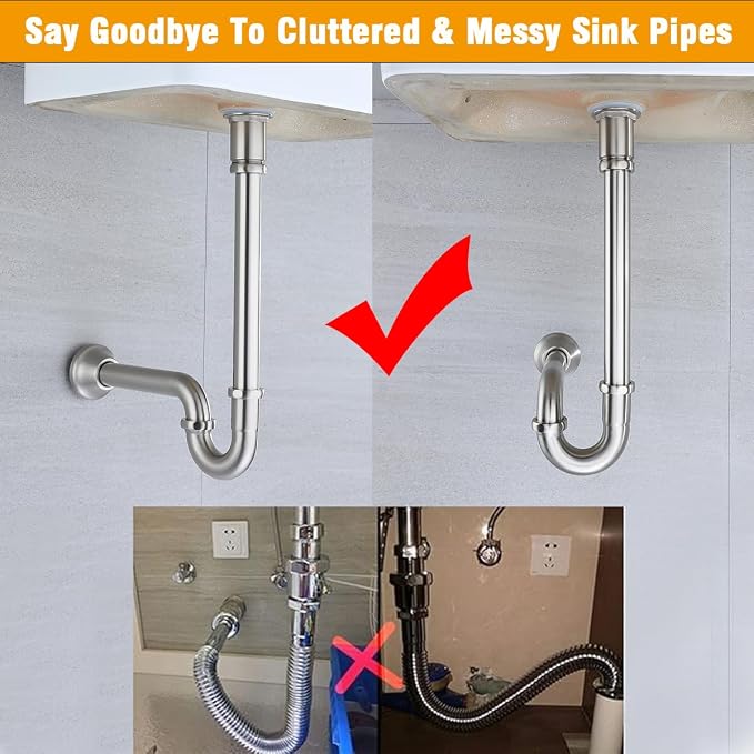 RANDOM Brass P Trap Bathroom Sink U-Shape 1-1/4 inch Sink Trap - Image 5