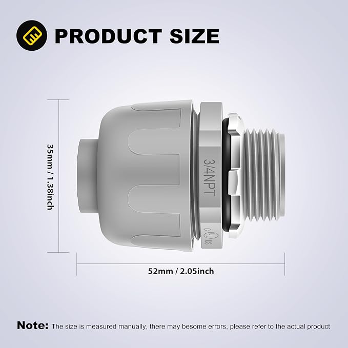 10 PCS 3/4" Liquid Tight Connector NPT Non-Metallic - Image 2