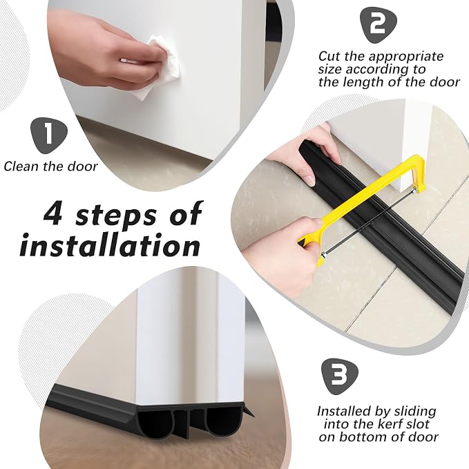 Lineshading 4 Pack Bottom Door Seal Exterior Plastic PVC 1 3/4" x 36" - Image 6
