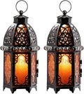 NEEDOMO Set of 2 Moroccan Lanterns Decorative Indoor & Outdoor, Hanging Candle by NEEDOMO-LightUpYourSpace