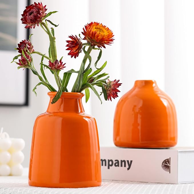 Small Vase Set of 3 for Modern Home Decor, Ceramic Vases for Centerpieces - Image 3