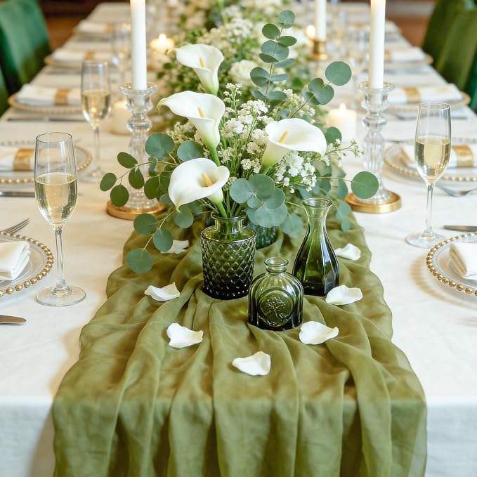 UPBUD Green Glass Bud Vases Set of 12, Mini Flower Vase - Image 3