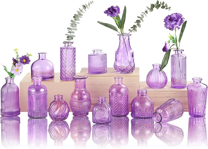 Bud Vases for Centerpieces Wedding, Flower Vases in Bulk for Rustic Home Decor by earthgadgets