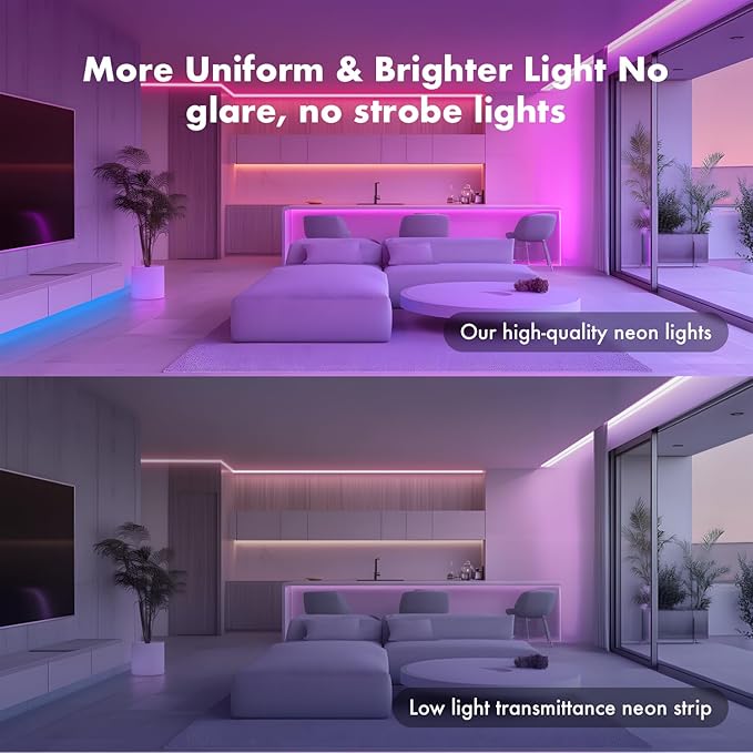 SILFU Neon Rope Lights, 50FT RGB LED Strip Lights | Waterproof IP67 LED Lights - Image 3