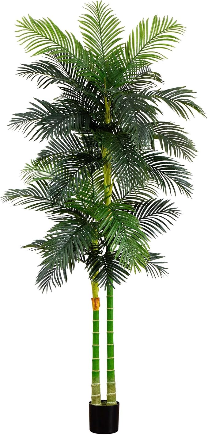 Nearly Natural 9ft. Artificial Double Stalk Golden Cane Palm Tree by NearlyNatural