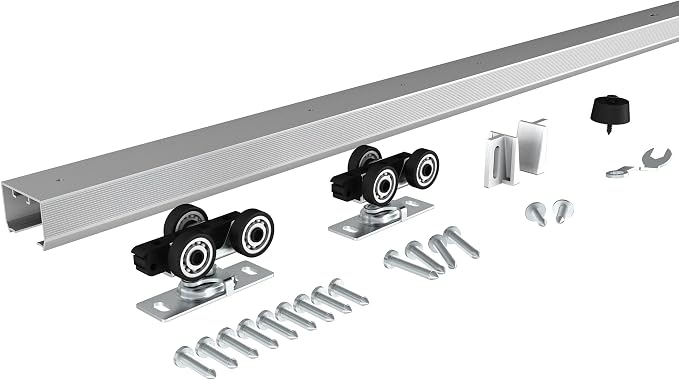 JUBEST 6FT Commercial Grade Pocket Door Hardware and Track Set, Sliding Door by JUBEST
